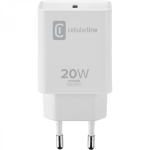 CELLULARLINE Caricabatteria da Casa 20W con Ingresso Type-C - Bianco