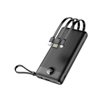 VEGER Power Bank C10 da 10000mAh con Cavo Integrato Type-C, Lightning e MicroUsb - Nero